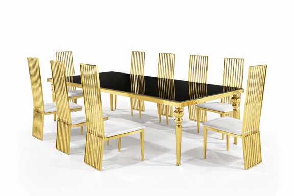 Greek style restaurant hall table and chairs with galvanized iron material