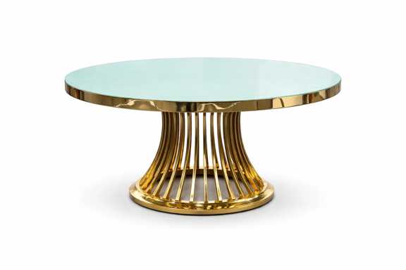 The most beautiful home restaurant hall table with arched base, 150 cm round