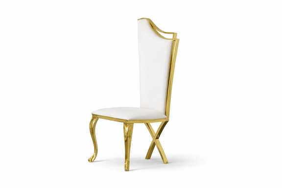 A beautiful arsam model restaurant hall chair with PVD plated iron material