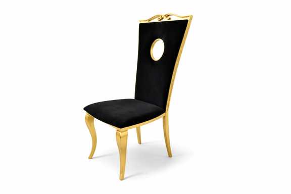 A beautiful lilian model restaurant hall chair with PVD plated iron material