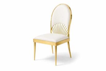 Gerbera model restaurant hall chair with PVD plated iron material